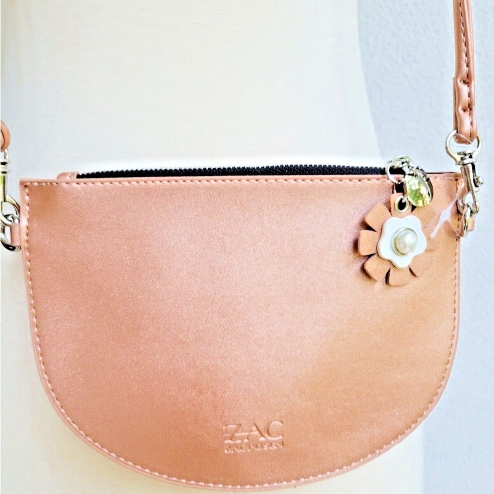 Zac Posen Metallic Copper Faux Leather Convertible Clutch Crossbody Bag Euc — image 2 of 8